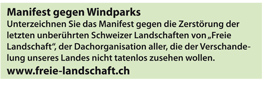 Manifest gegen Windparks.